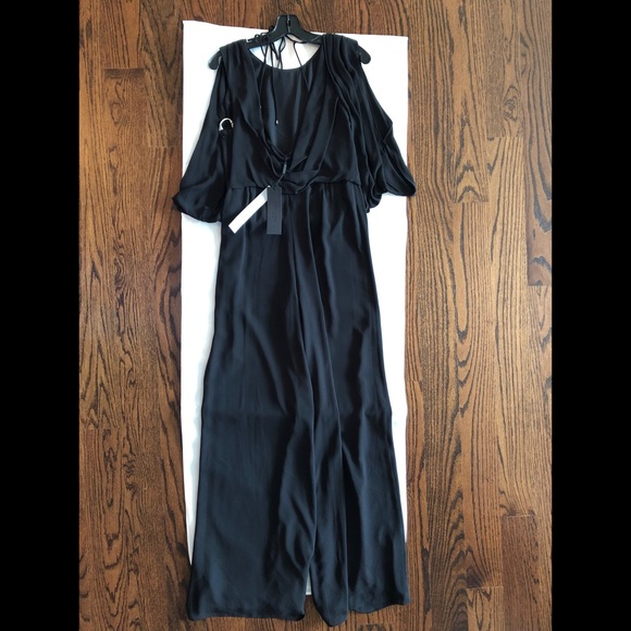 NWT Halston Heritage black cold shoulder jumpsuit - Picture 5 of 6